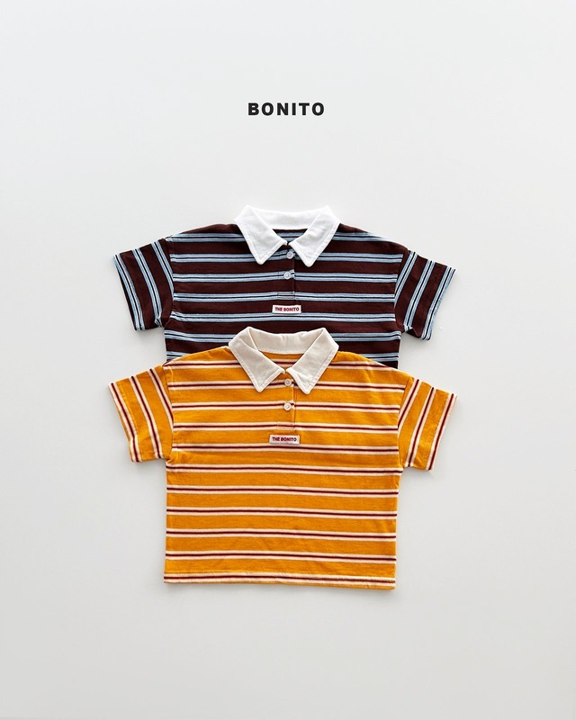 【即納】BONITO/stripe collare T(brown/L)