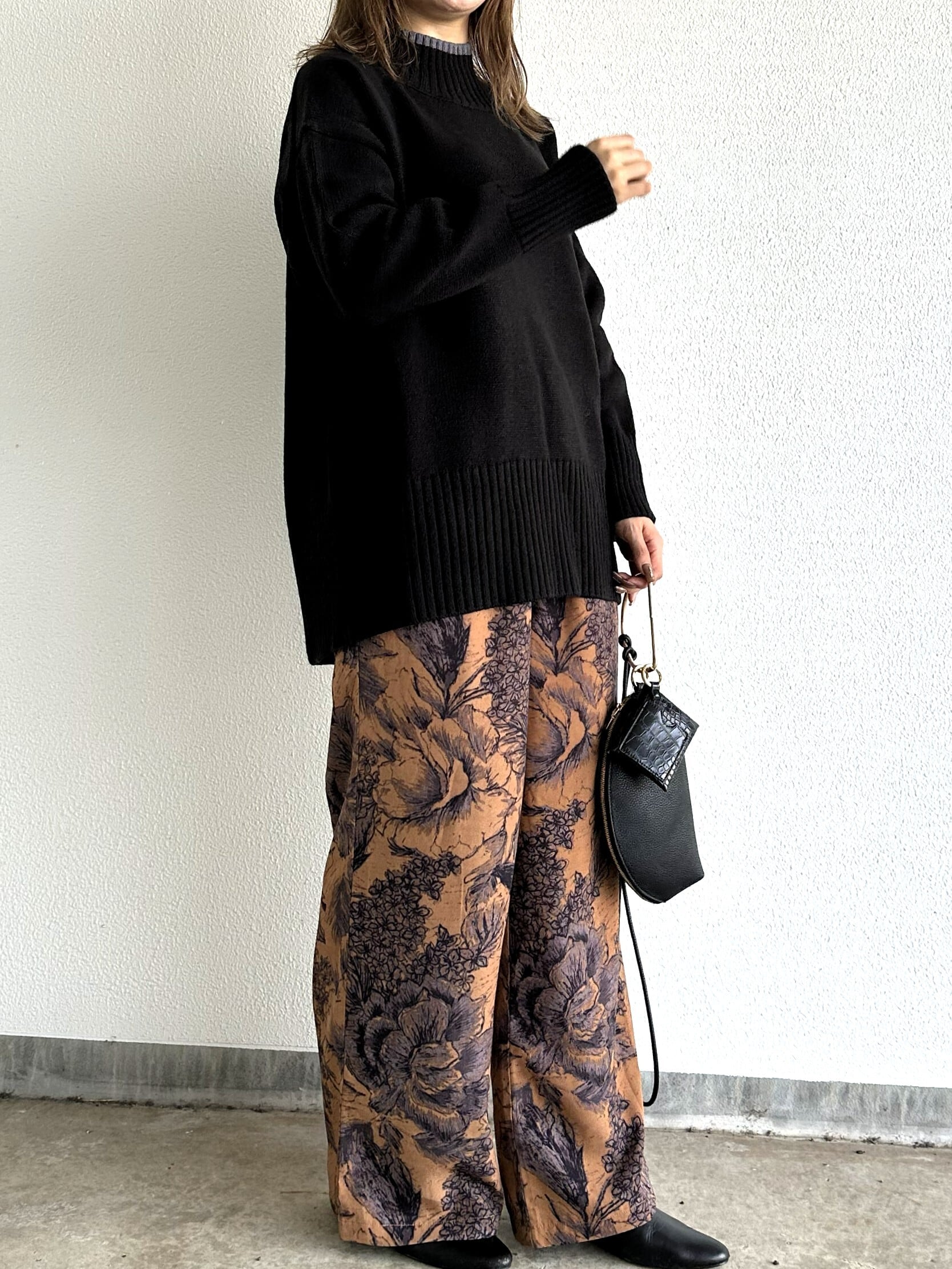 N°9286!】バックスリットトリミングハイネックニット（9212-57017