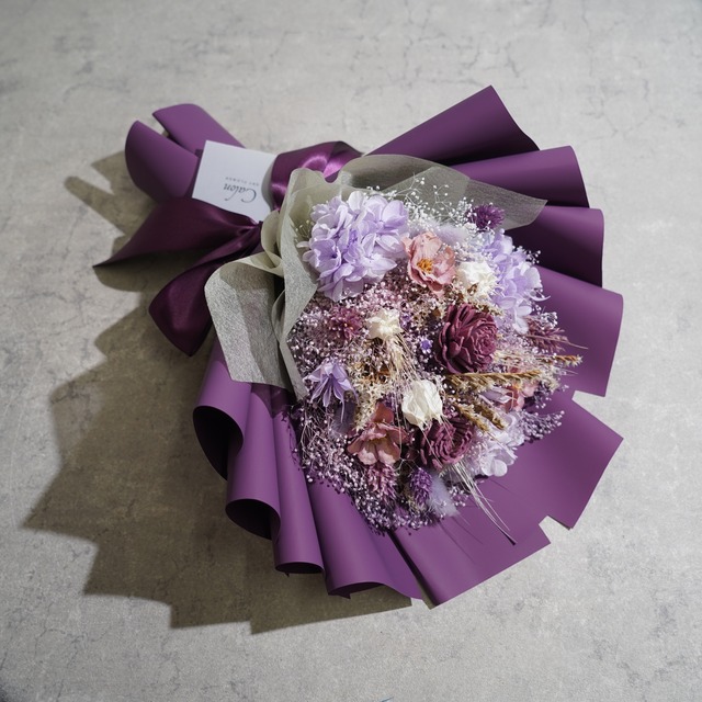 ドライフラワーの花束 Mサイズ パープル M-469≪限定１点≫