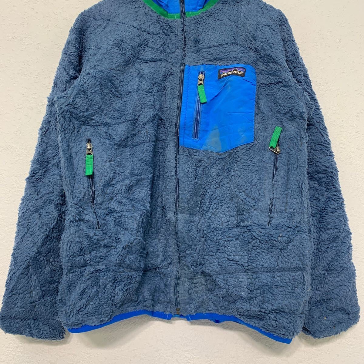 Patagonia フリースジャケット キッズ14 青 patagonia ハーフジップ 