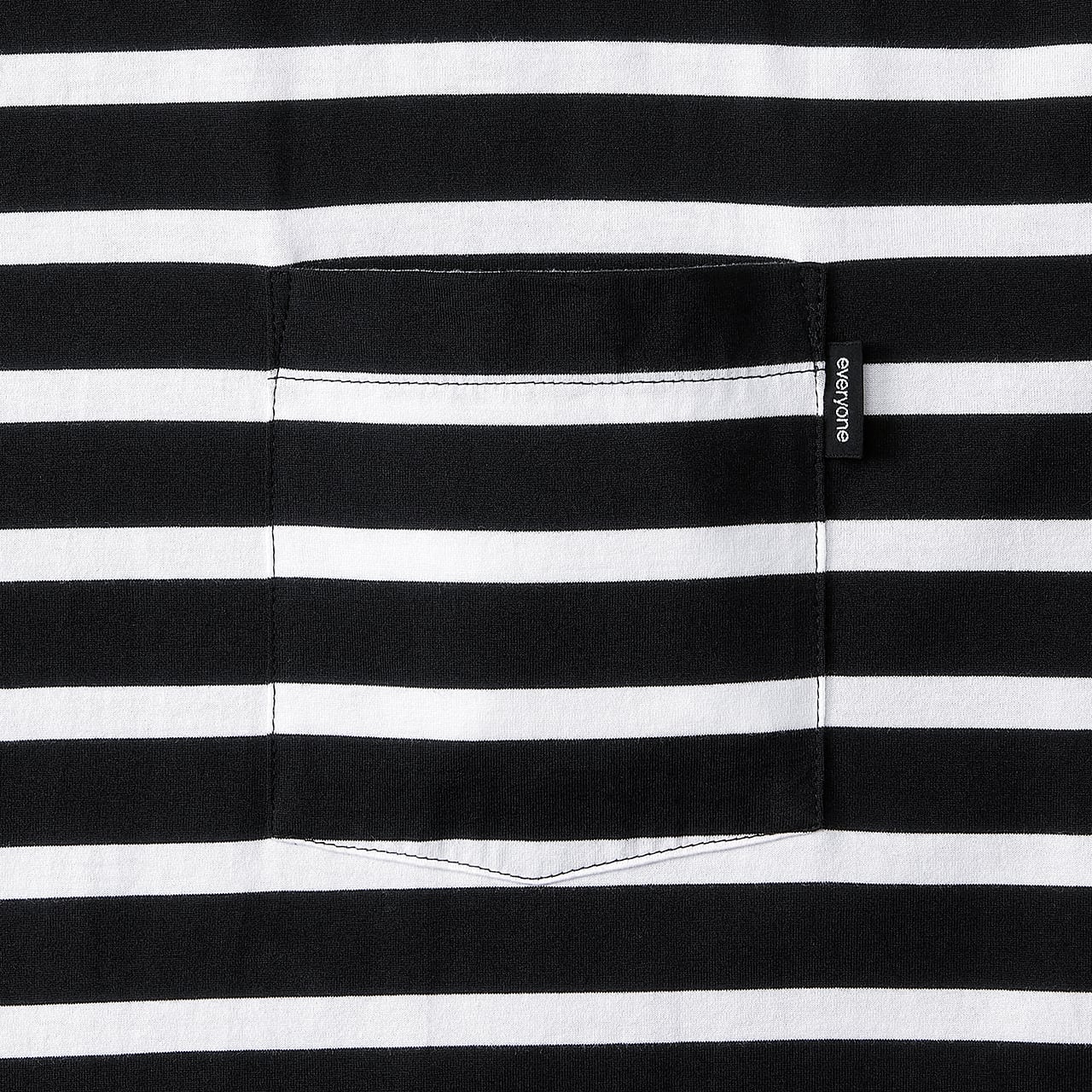 everyone high-gauge cotton border long sleeve tee shirt