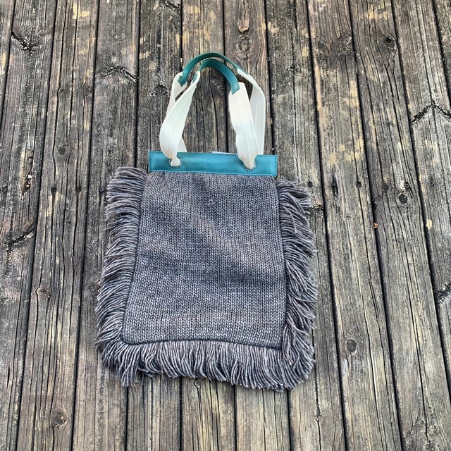 SOAK / fringe knit tote bag