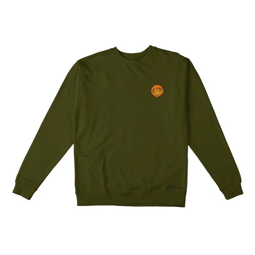 Antihero Grimple Stix Embroidered Crewneck Sweatshirt army/orange