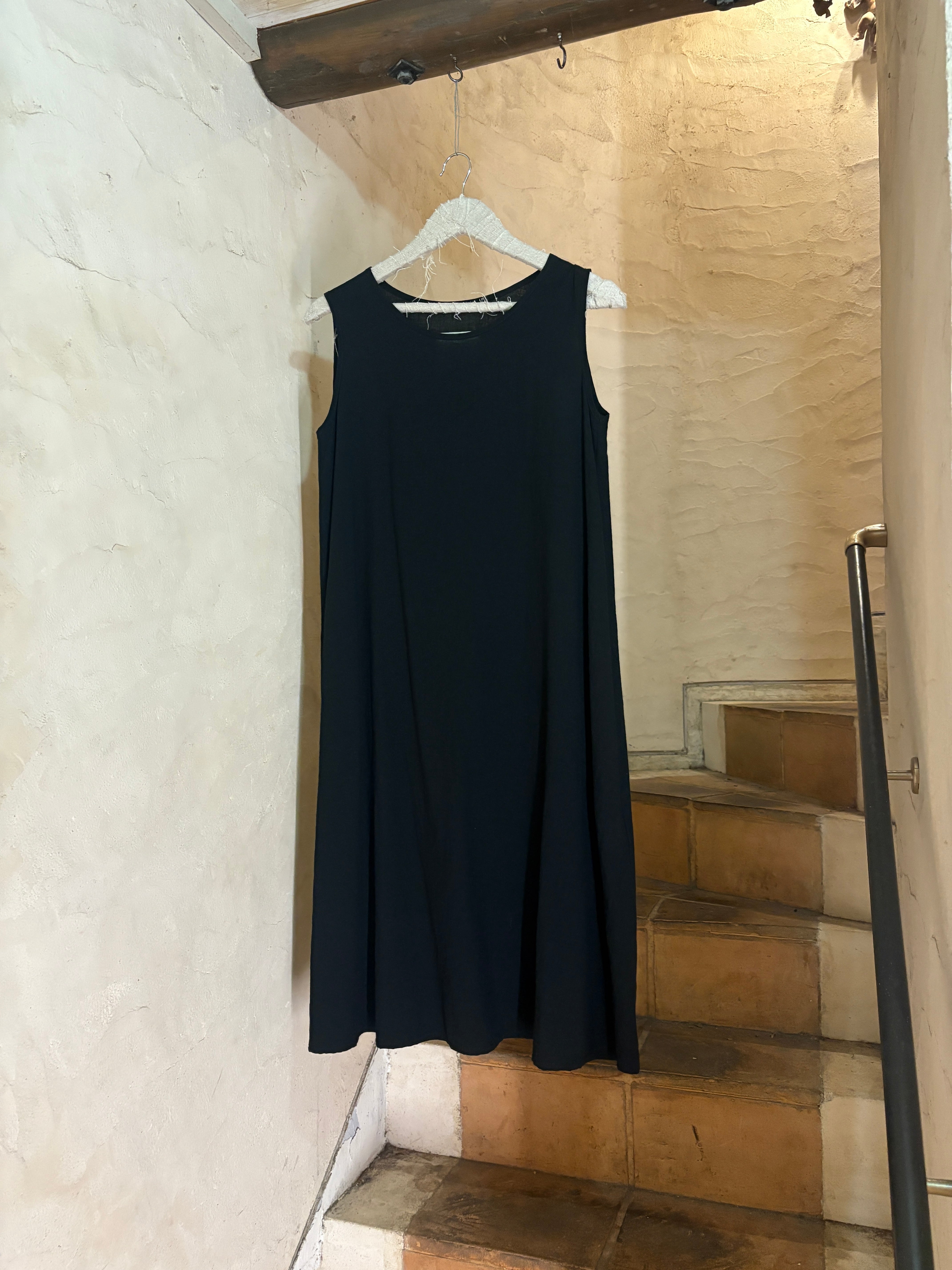 VLAS BLOMME | BABY COTTON LAYERED DRESS-black