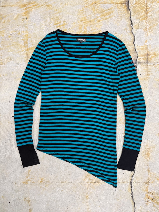 border thumbhole long sleeve T-shirts