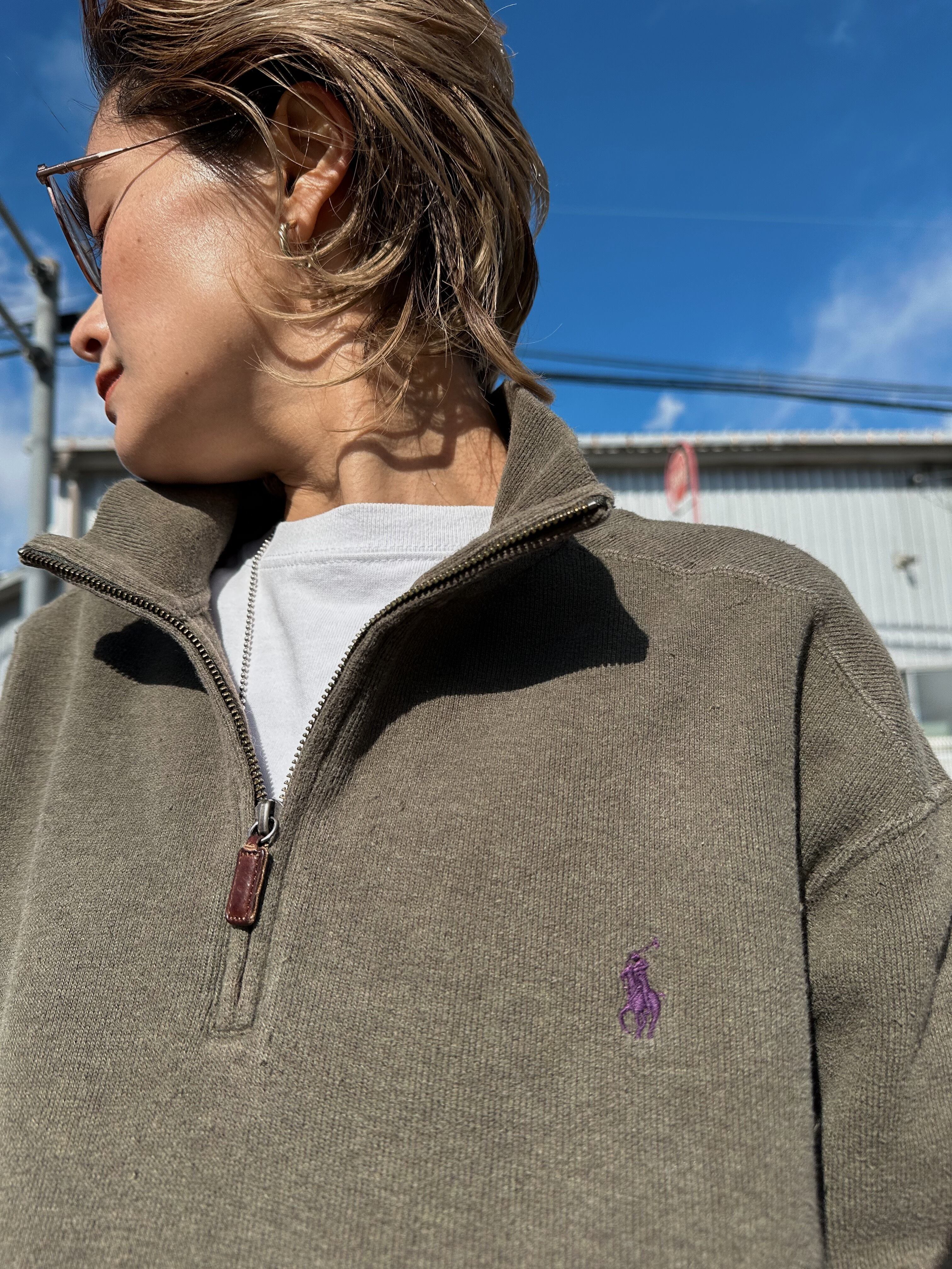 (CS1750) Polo Ralph Lauren mock neck half zip pullover