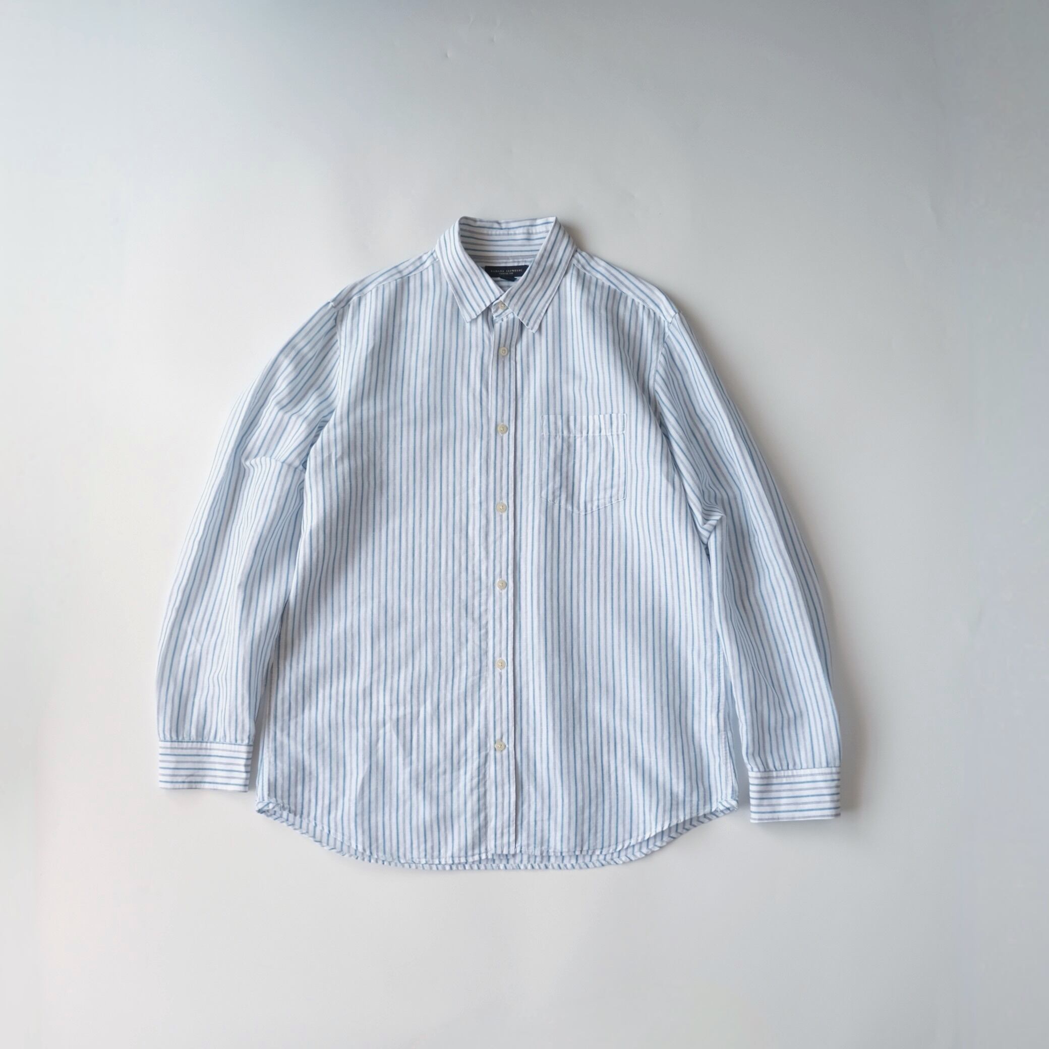 BANANA REPUBLIC】00's L/S Linen/Cotton Striped Shirt L | RE:FOUND