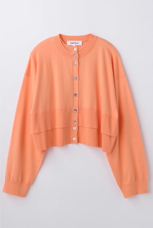 【ENFÖLD】LAYERED-LIKE-HEM CARDIGAN