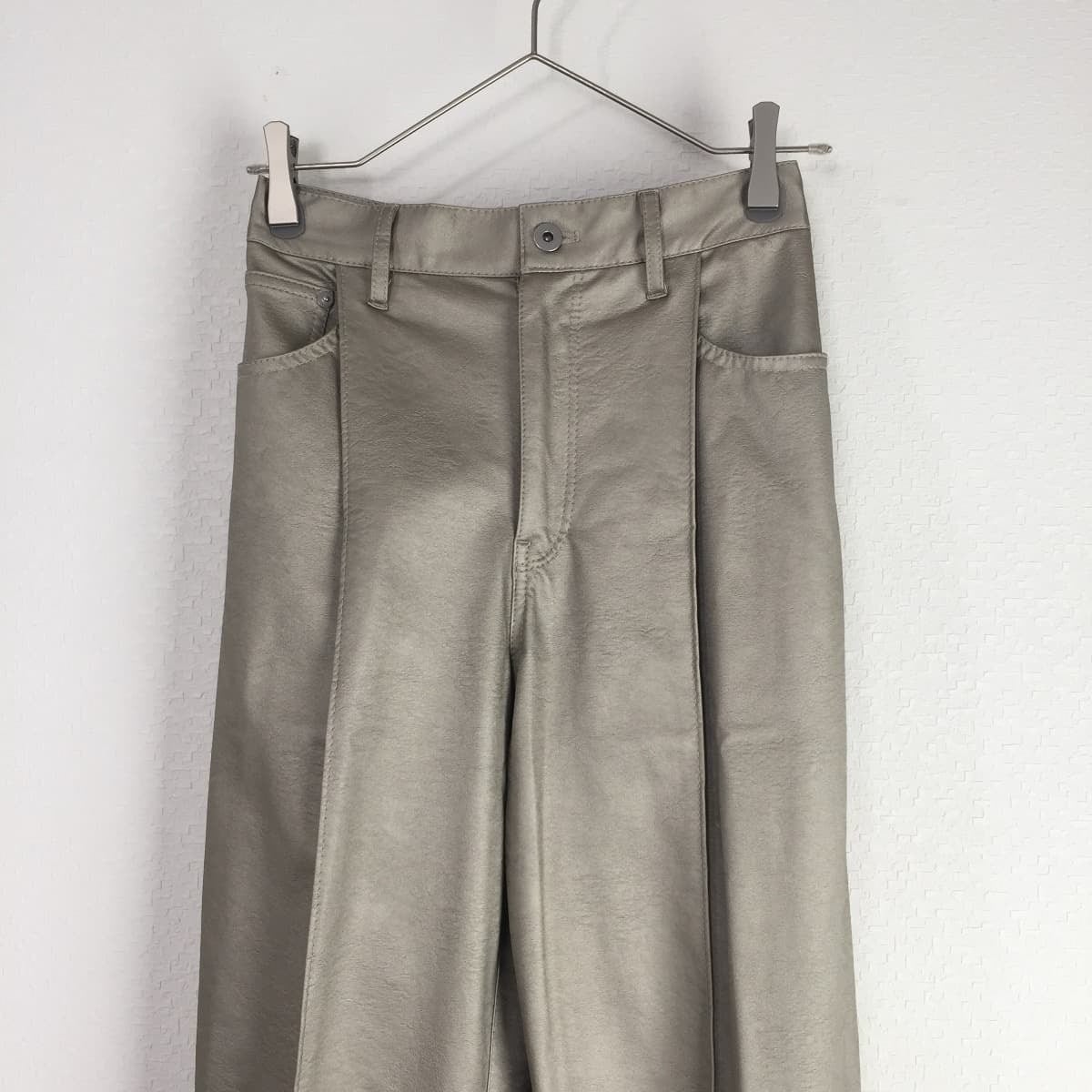 UNDRESSED DENIM DETAIL ECO LEATHER PANTS - その他