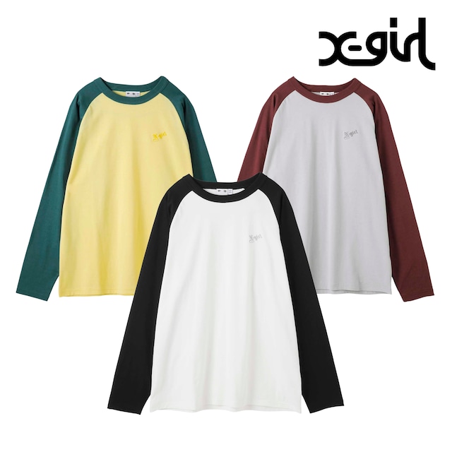 【X-girl】RAGLAN L/S TEE【エックスガール】