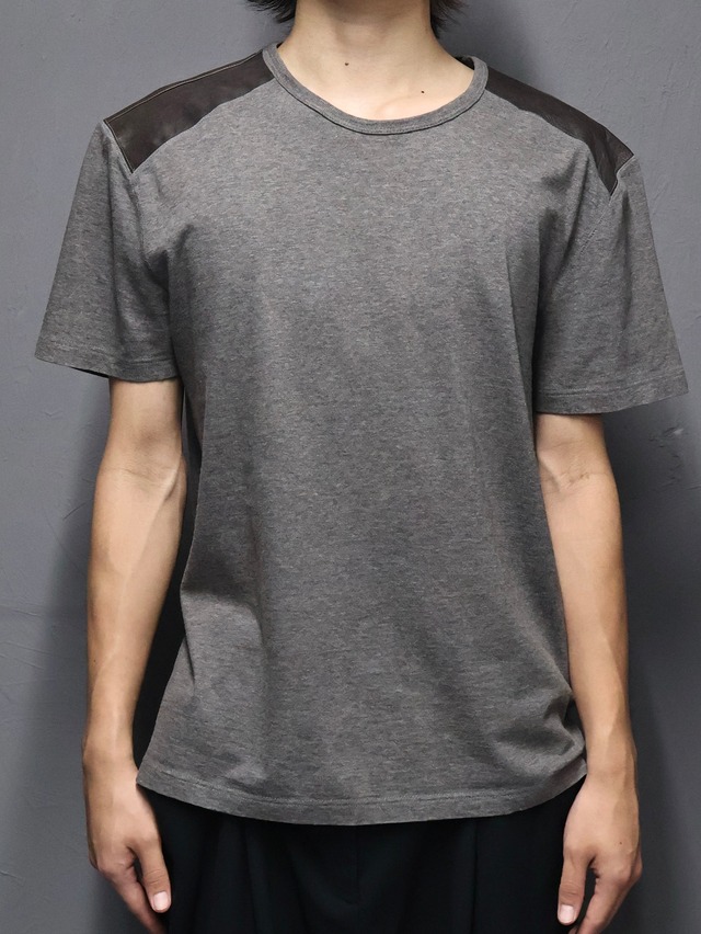 【GUCCI】leather switching t-shirt