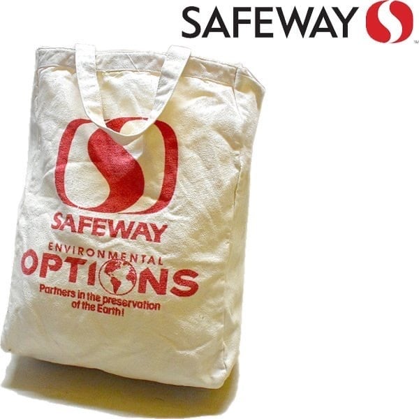 1点物◇セーフウェイSAFEWAY企業キャンバストートバッグ鞄カバン古着