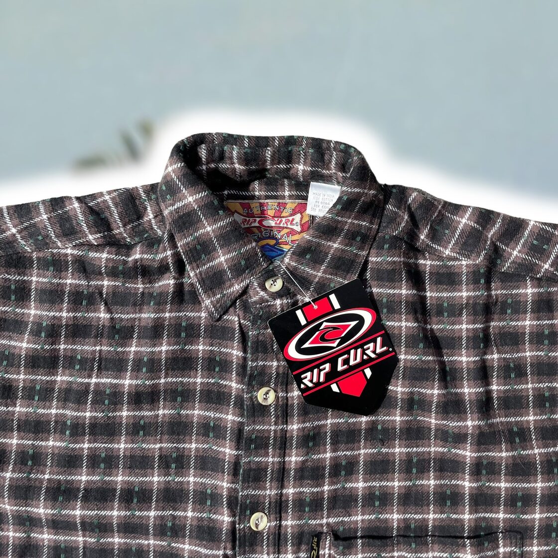 90s RIP CURL / s/s shirt / チェック / ブラウン / 古着 / USED | PAY ID