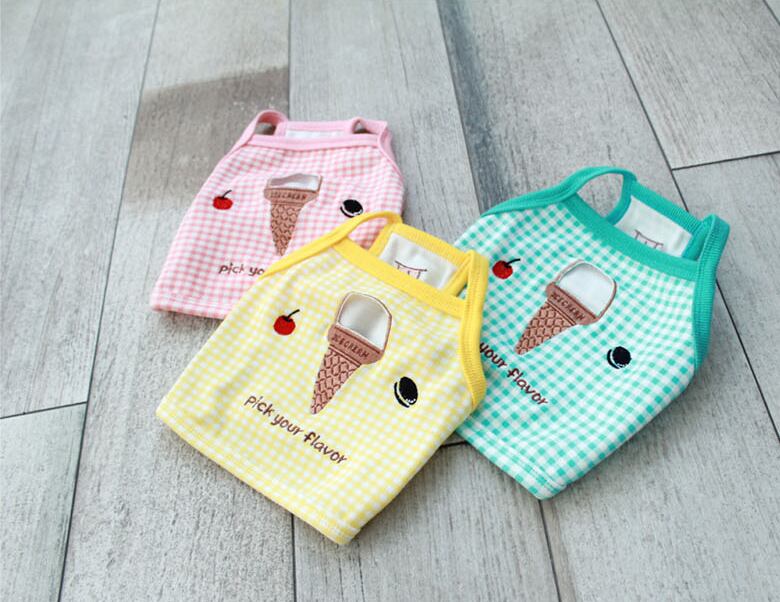 アイスクリームクロップドトップス S ~ XL 3color / 犬の服 犬服 新作 ショート丈 小型犬 中型犬 ペット洋服 ドッグウェア ペット用品 top76