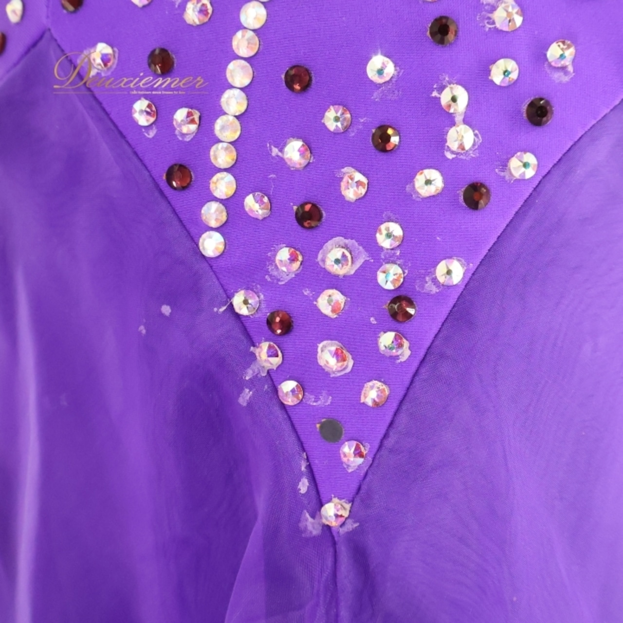 社交ダンス 衣装 スタンダード ドレス スタンダードドレス ワンピース 紫 フロート レース フリル パープル系 デモ 競技 ダンス パーティ 発表会 リボン 高級感 豪華 スカート 可愛い デザイン おしゃれ アクセサリー レディース 競技会