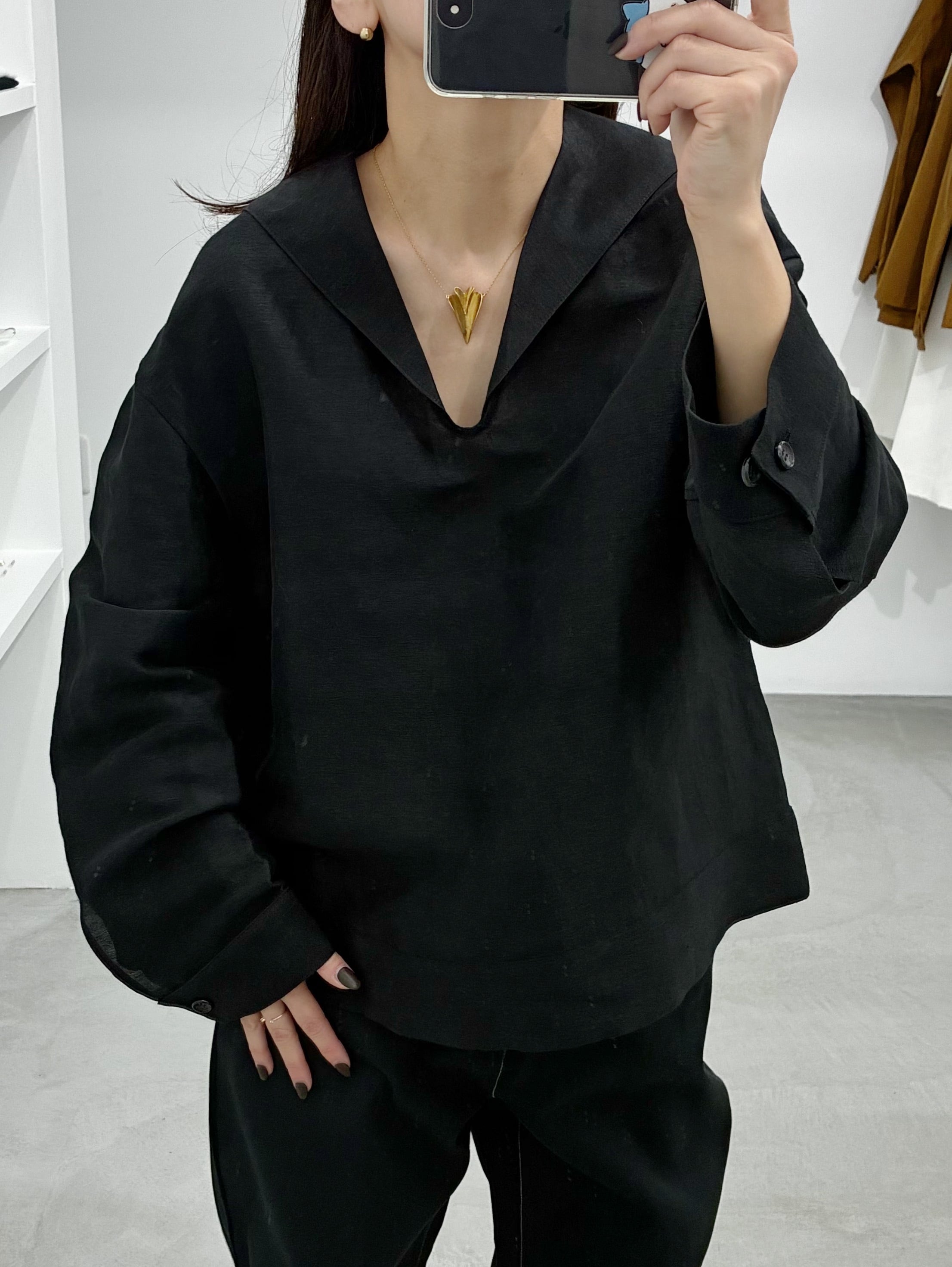TENNE HANDCRAFTED MODERN Sailor Pullover / Black | doodle