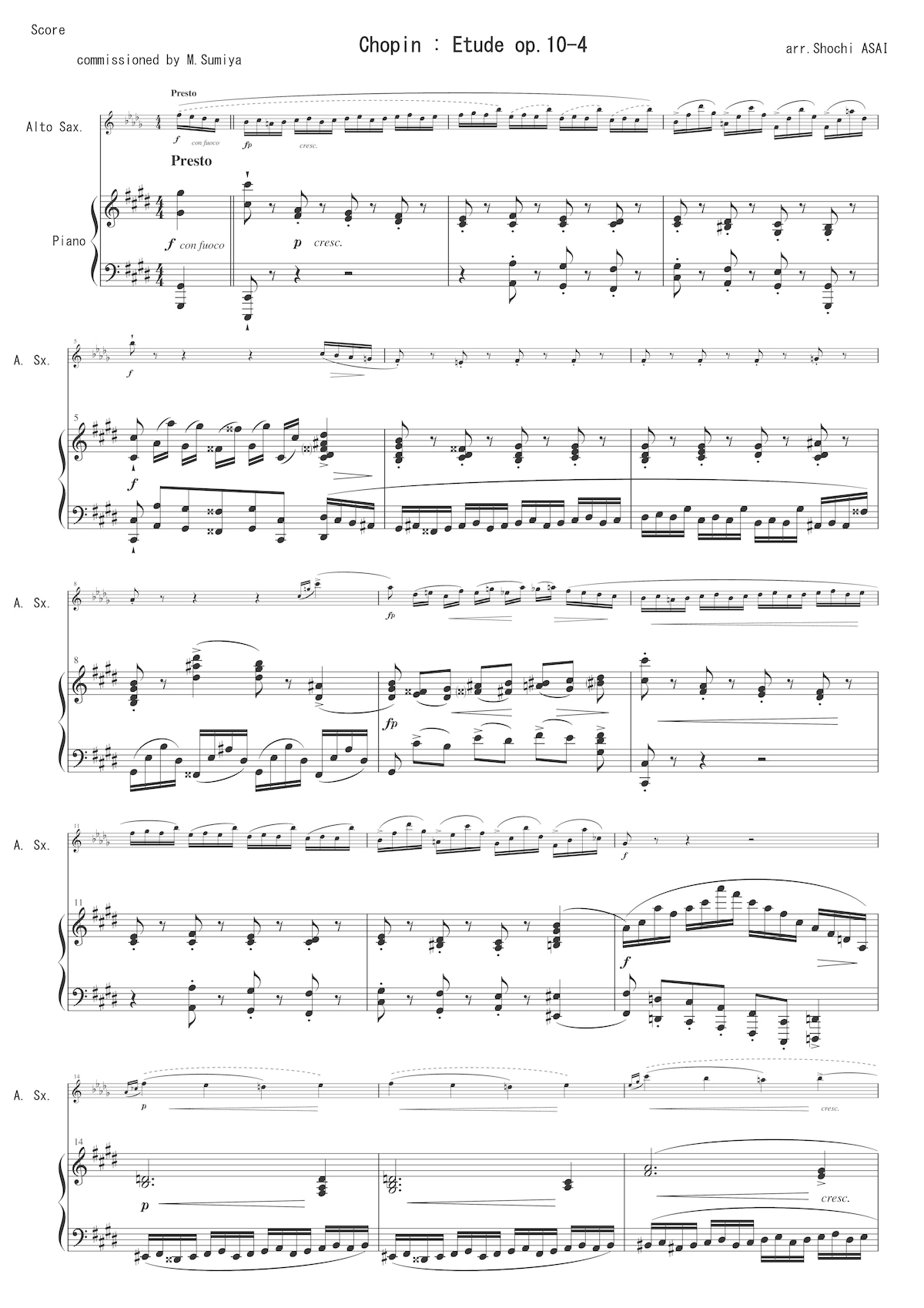 Etude Op.10 No.4 [With Cadenza] / Chopin (arr. S.Asai) | Helipterum