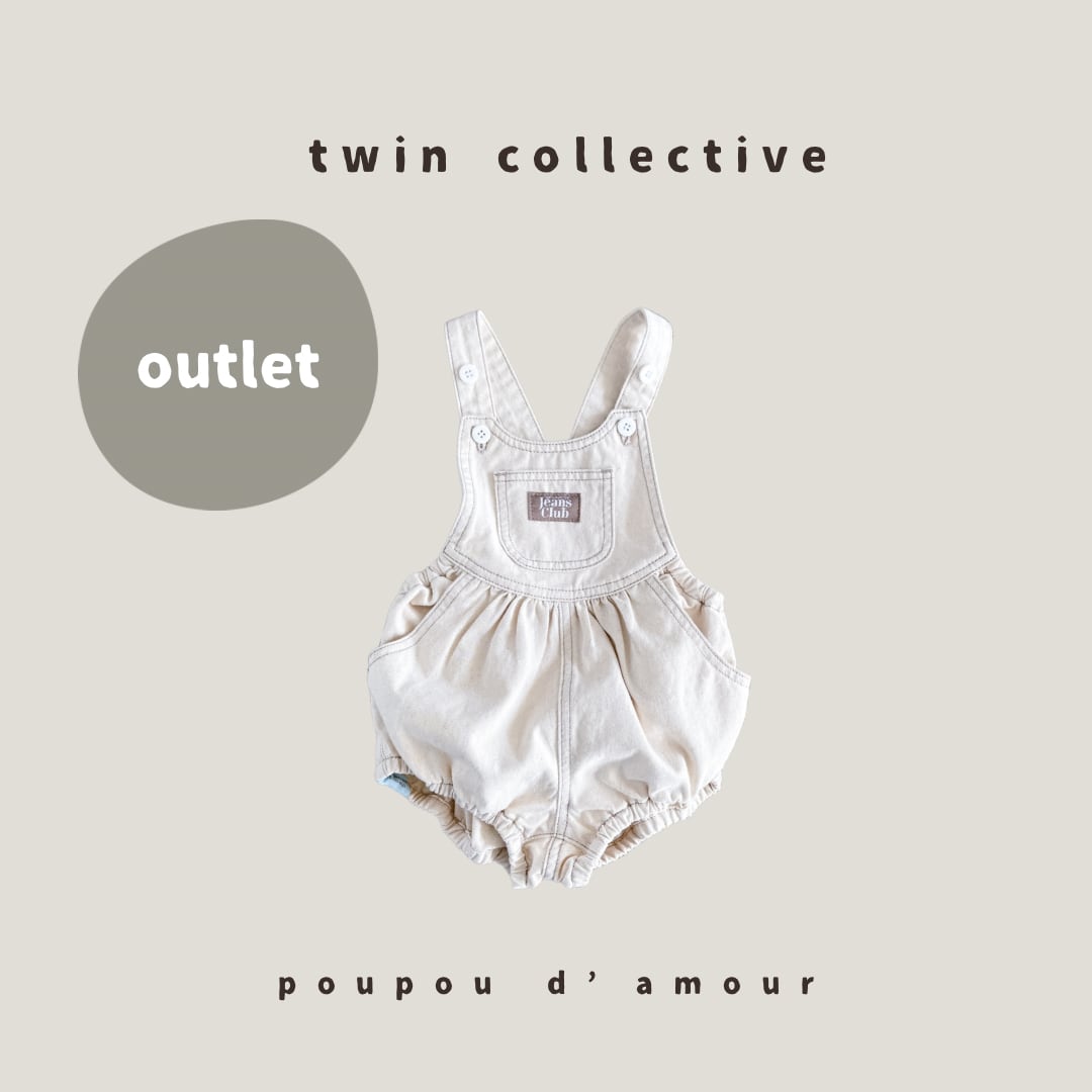 【アウトレット】twin collective|BOWIE ROMPER - NEW NATURAL - with snaps