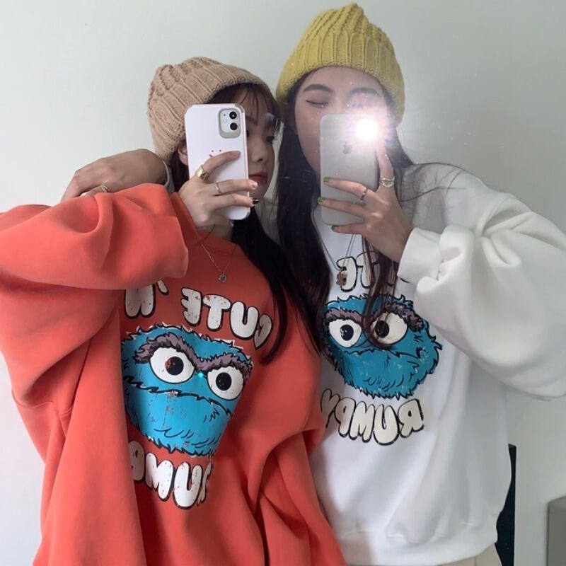 セーター レディースルーズオータムウィンタースタイルプリントプルオーバー ブラウス 秋物 冬物 YY-ファッション95600029389