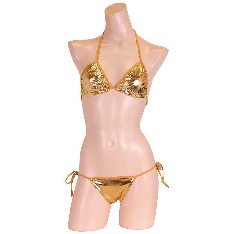 キラキラメタリック ビキニ ゴールド（コスプレ 水着 キャスト 衣装