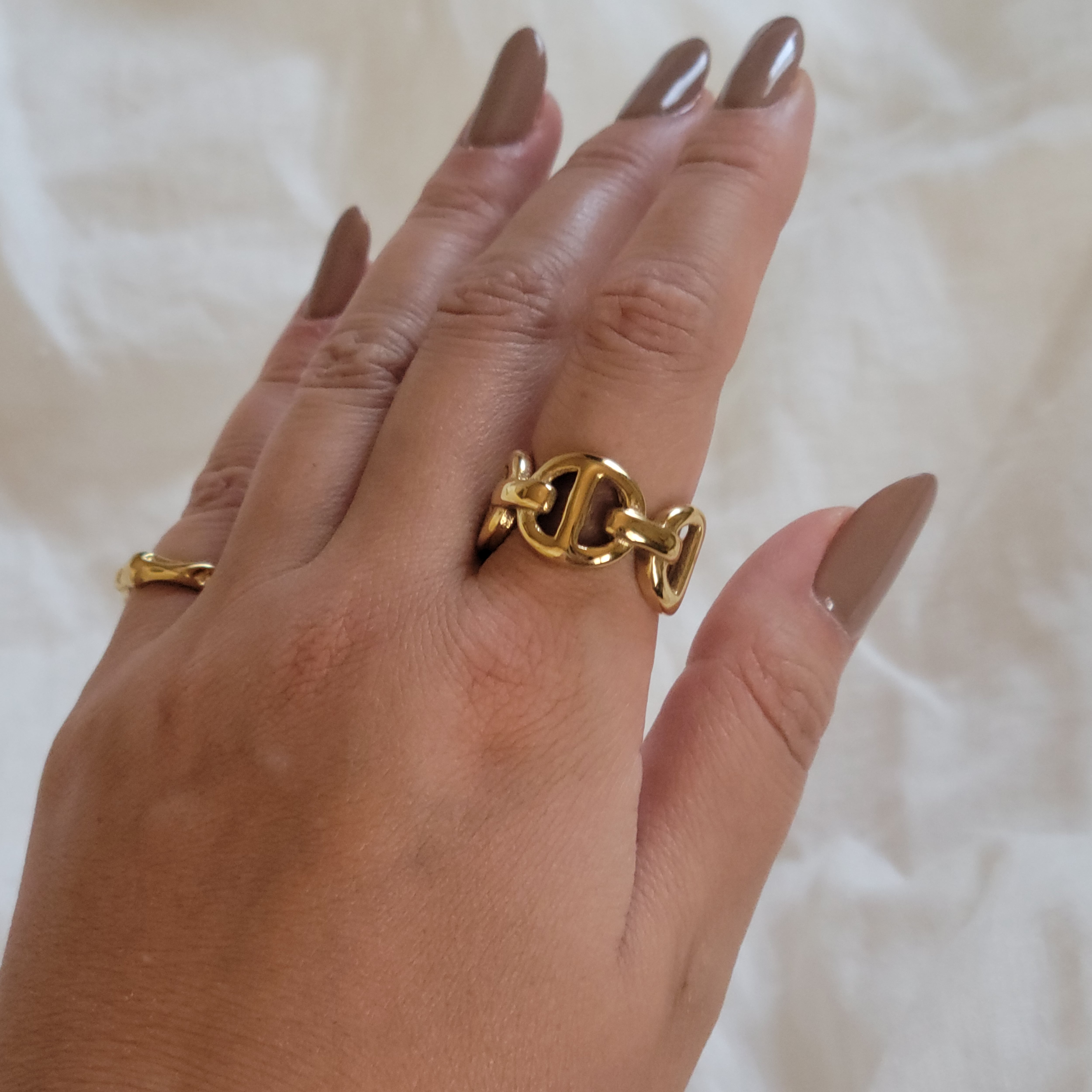 013 Gilded Link Ring｜アンカーチェーン デザイン ゴールド