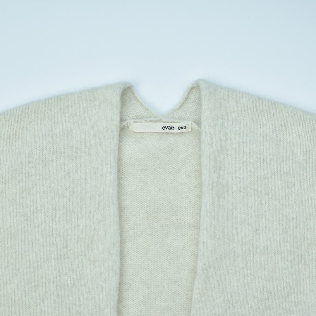 evam eva エヴァムエヴァ ウールフォックスショートローブ・アイボリー