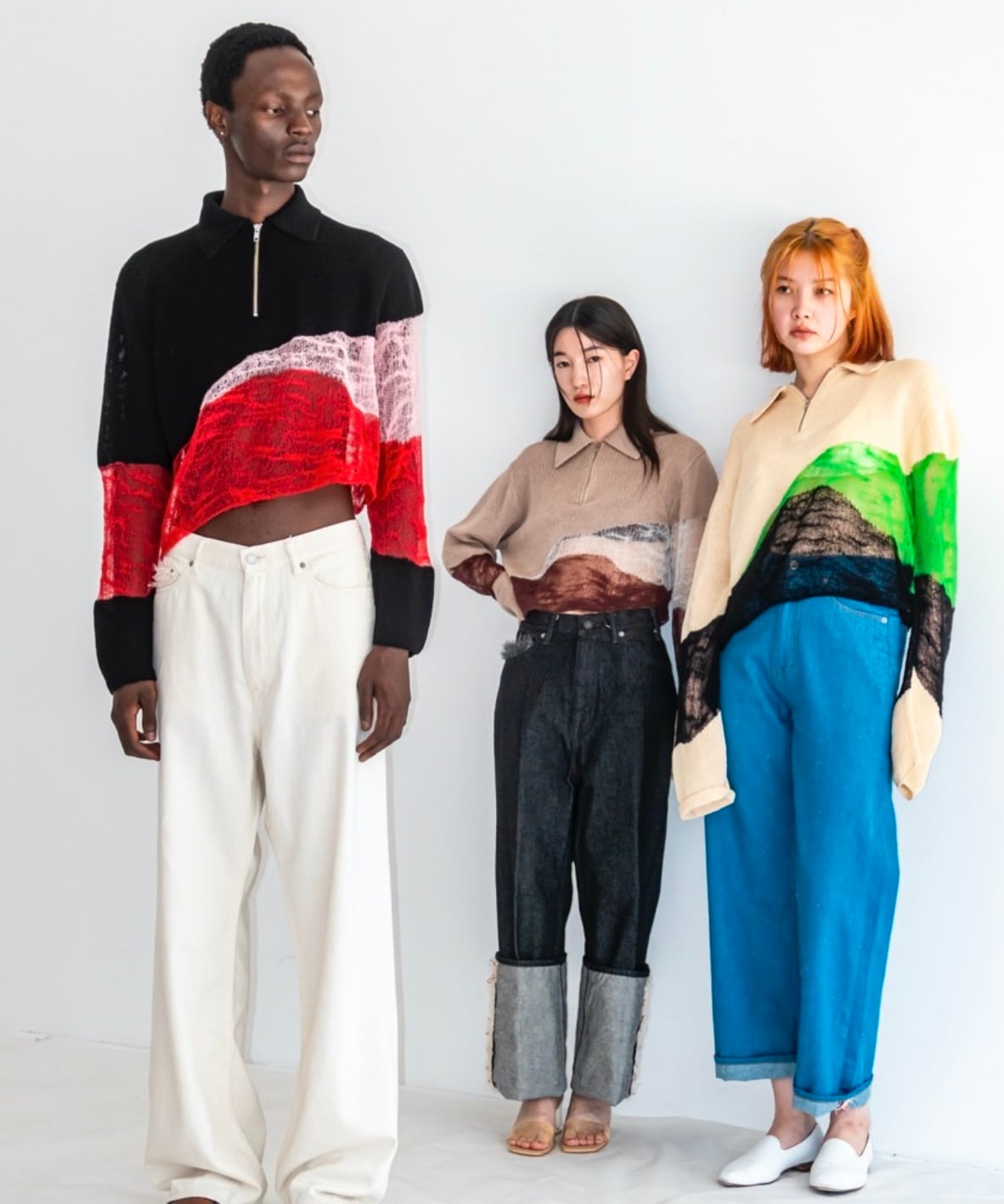 Kota Gushiken / KGSS26-K10 SOLID & FLUID ZIP-UP KNIT (CREAM