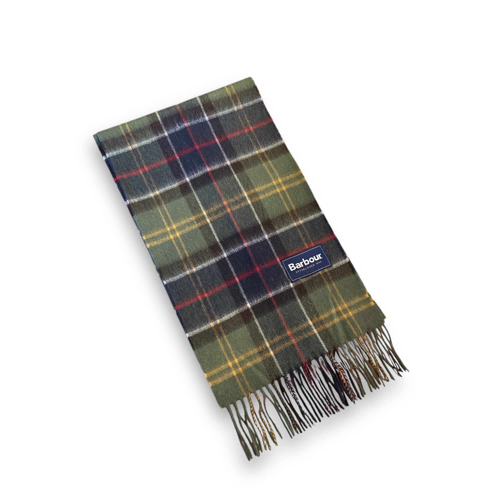 Wool&cashmere tartan scarf-Green〖Barbour〗ウール カシミアタータンマフラー バブアー