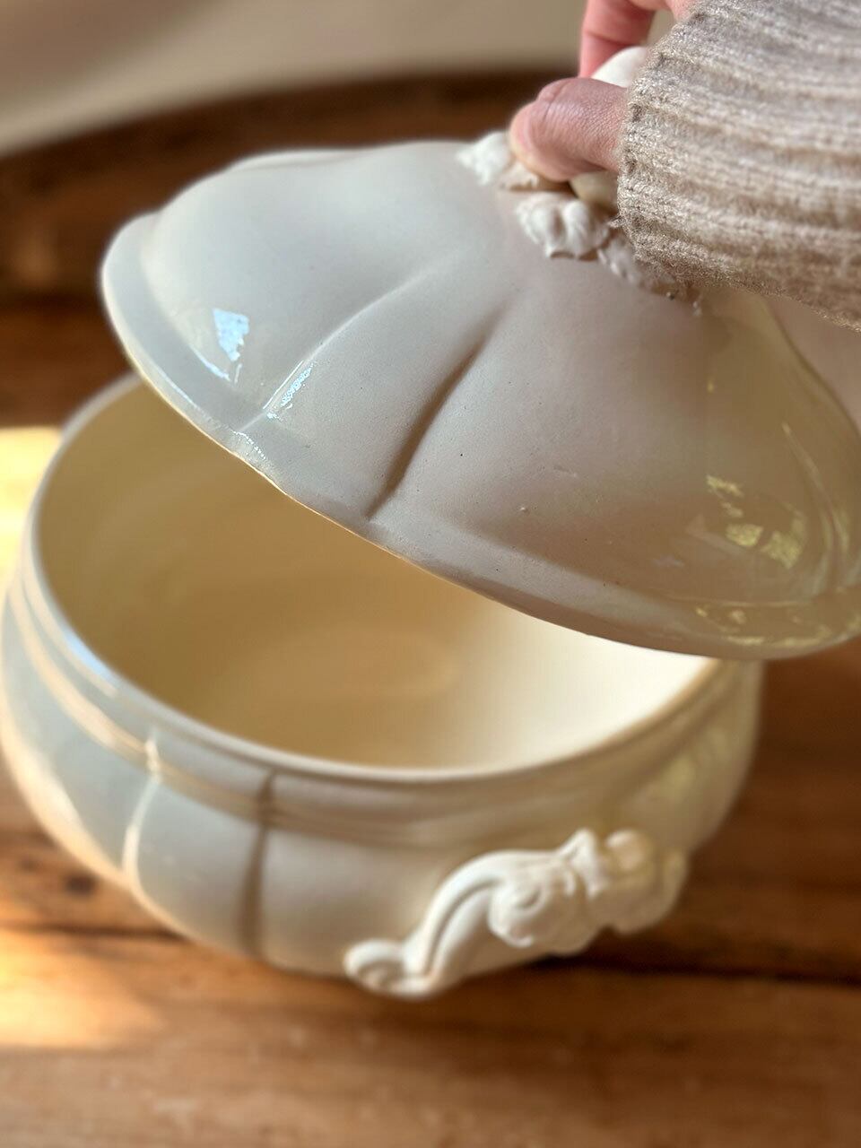 スーピエール 白 オフホワイト Digoin Sarreguemines | Brocante de La