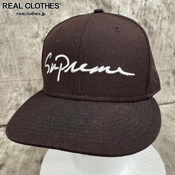 SUPREME×NEWERA 18AW Classic Script 58.7 Supreme x New Era - Classic Script - Fitted Hat/Cap - 7 1/2 - Navy