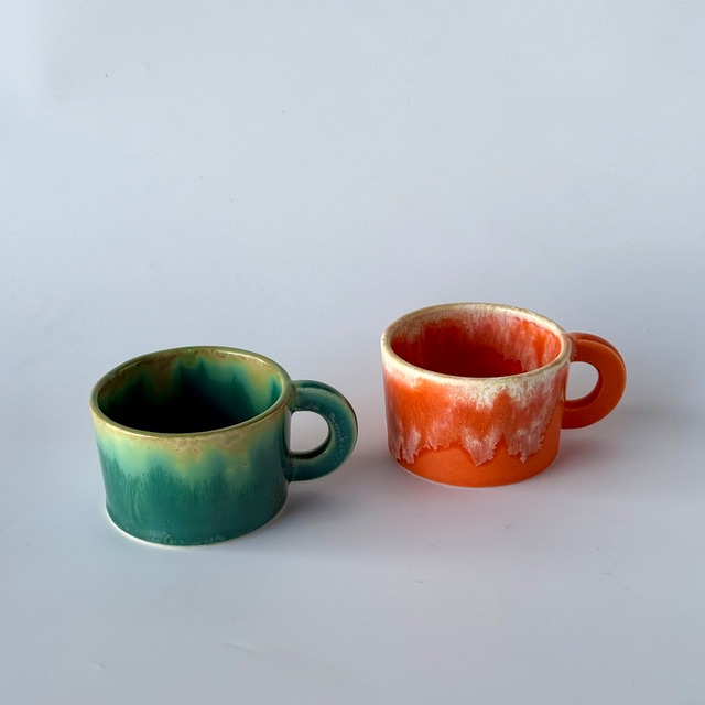 NAOKO HATA CERAMICS  Melt mug cup  M -sunrise orange
