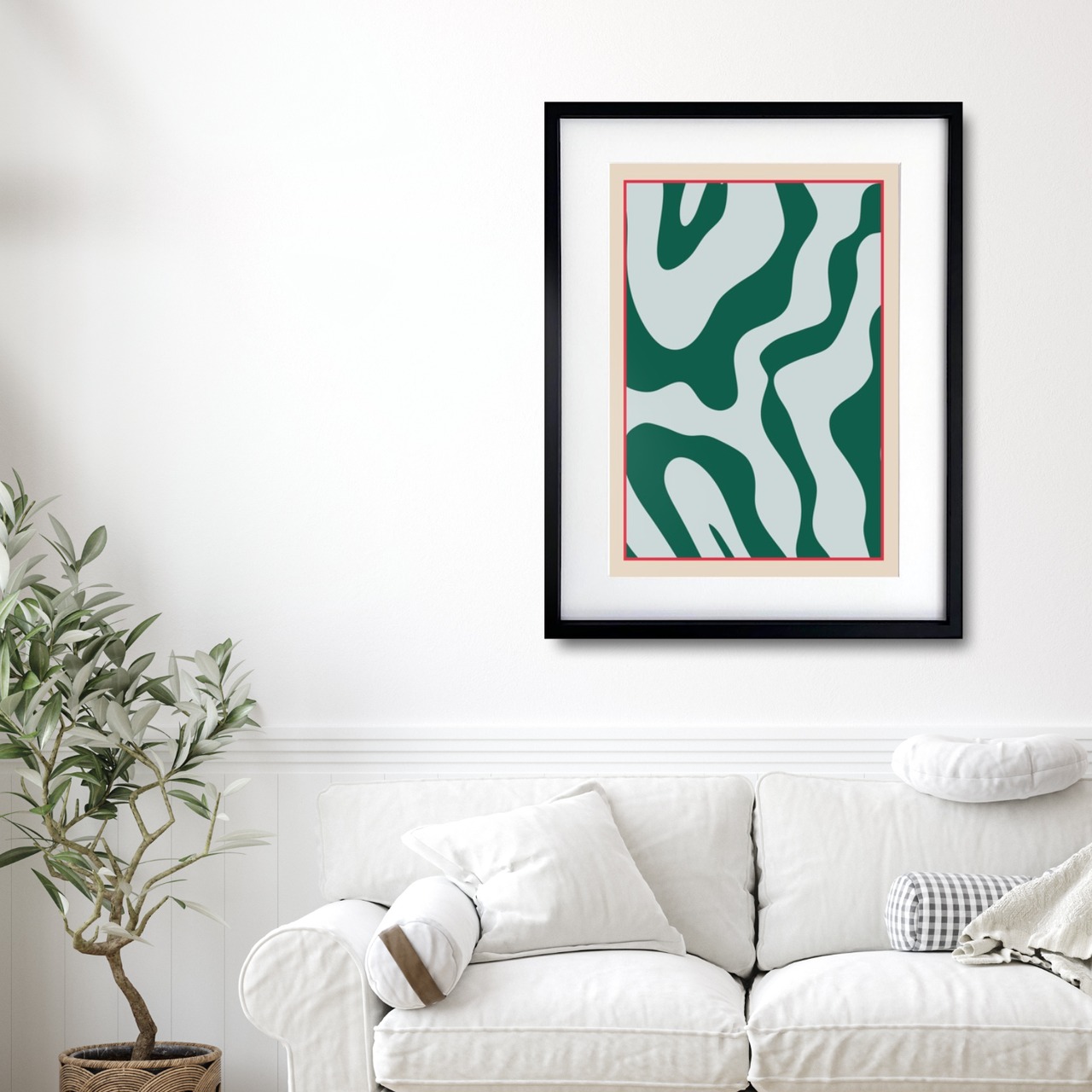 静寂の流れ xiii｜穏やかな曲線が響くミニマル抽象アートポスター｜北欧モダンに馴染む洗練の一枚｜A3ポスター