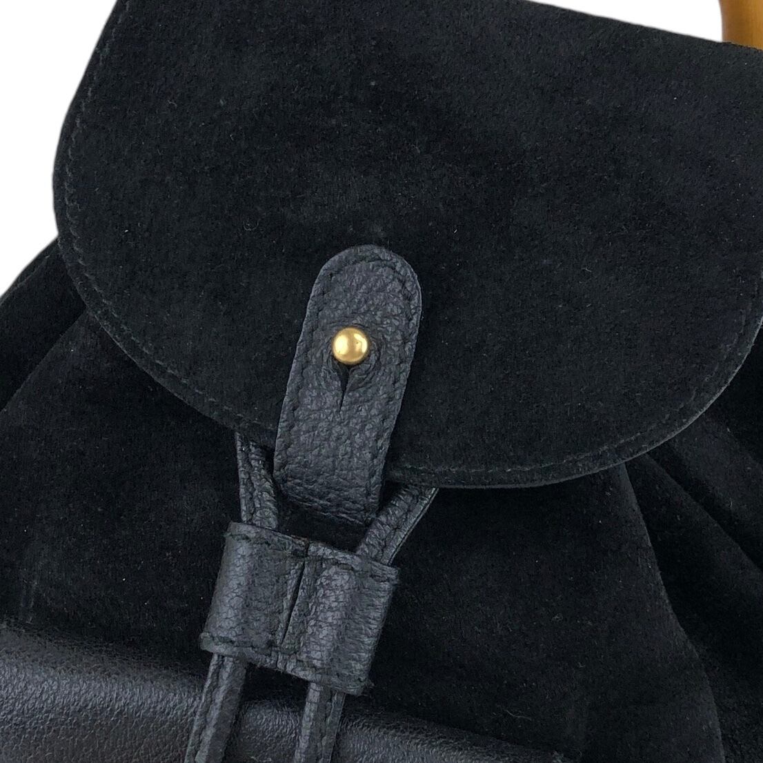 GUCCI グッチ バンブー バックパック ブラック スエード GUCCI グッチ バンブー バックパック ブラック スエード