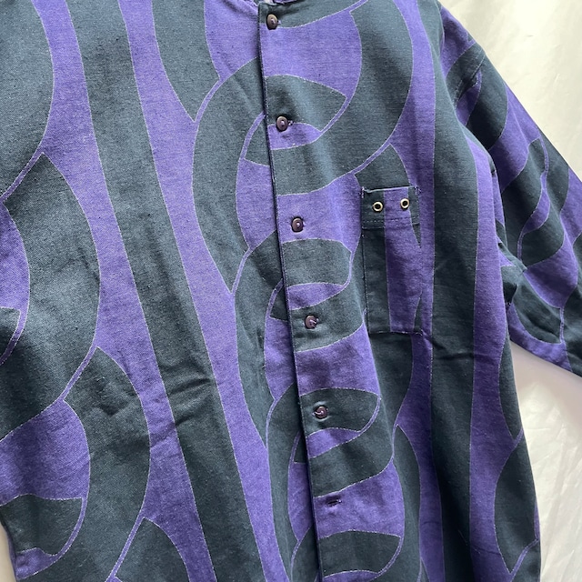 火消し纏メンズシャツ　ムラサキ
