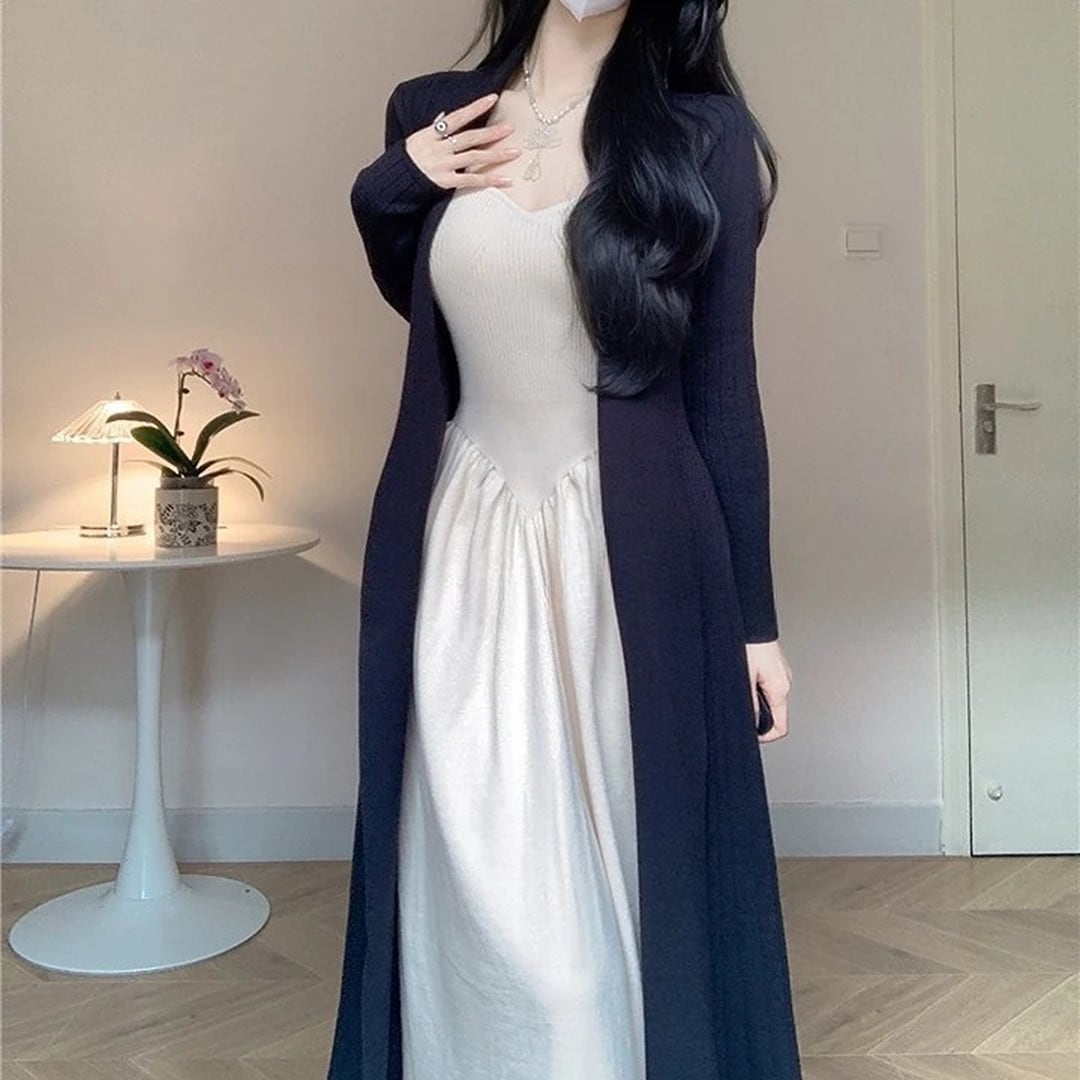 Knit Long Cardigan Shawl Coat(3color) V716