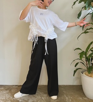 エイミーロウ　eimeelaw　Eimee Law サイドフリルドロストクロップドTｼｬﾂ