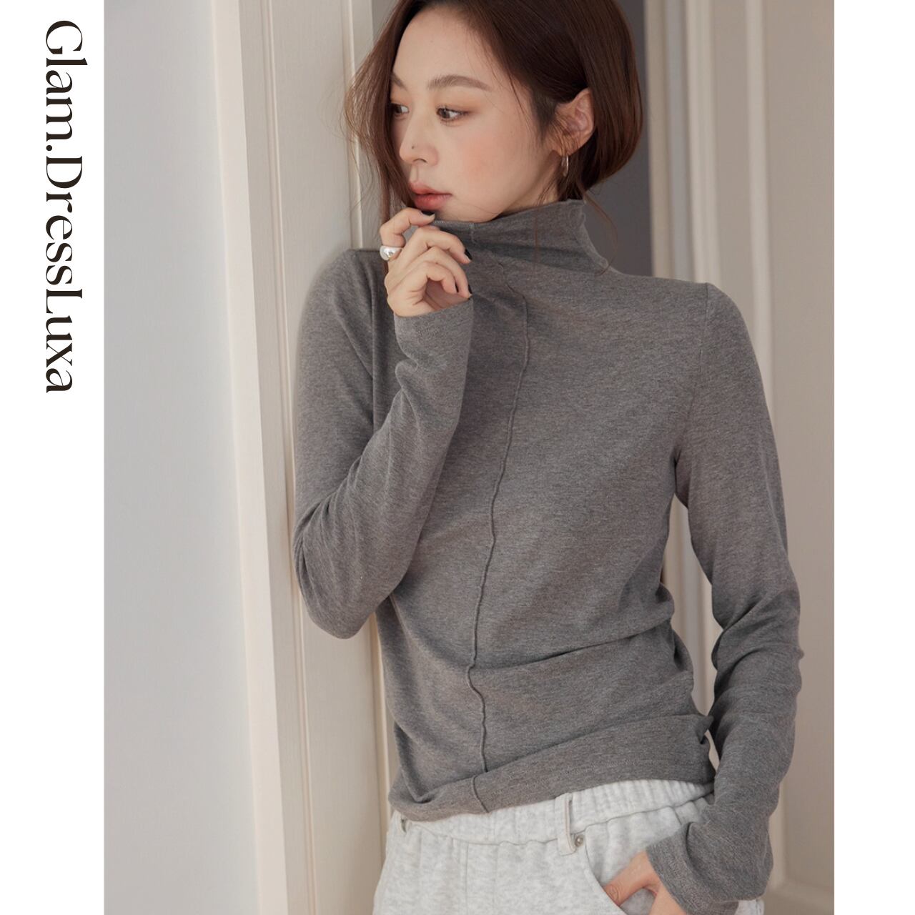 センターシーム High Neck Top/3color_T1628