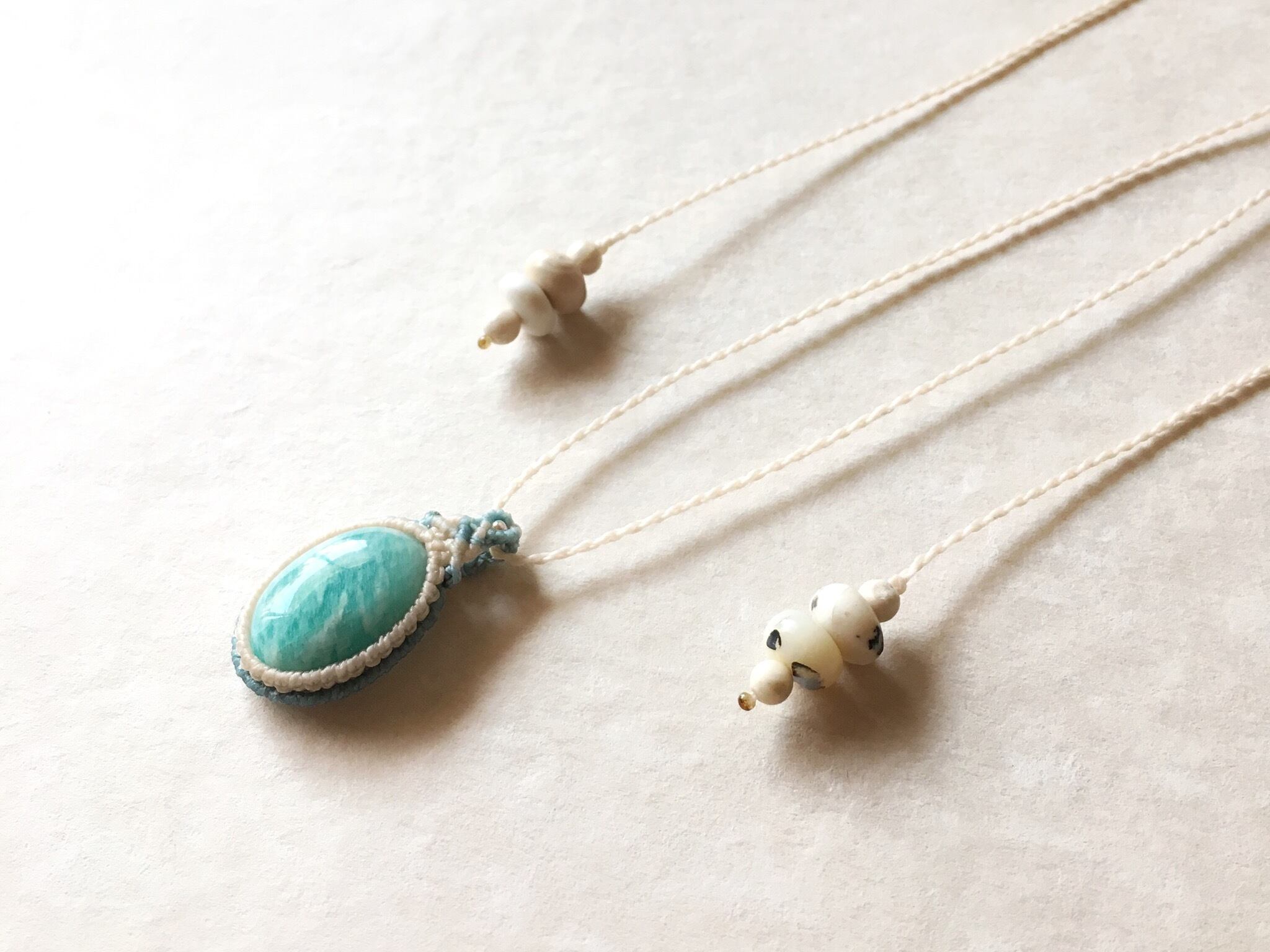 アマゾナイト macramé necklace