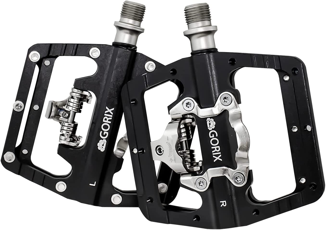 GORIX(ゴリックス) 自転車 ペダル 片面フラット ペダル ビンディングペダル クリート付属 GX-PM811 (GX-PH105)