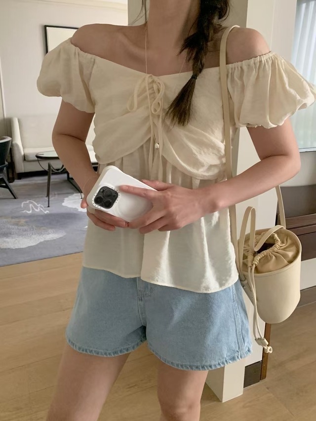(予約) mellunge / Melody shoulder blouse 3color