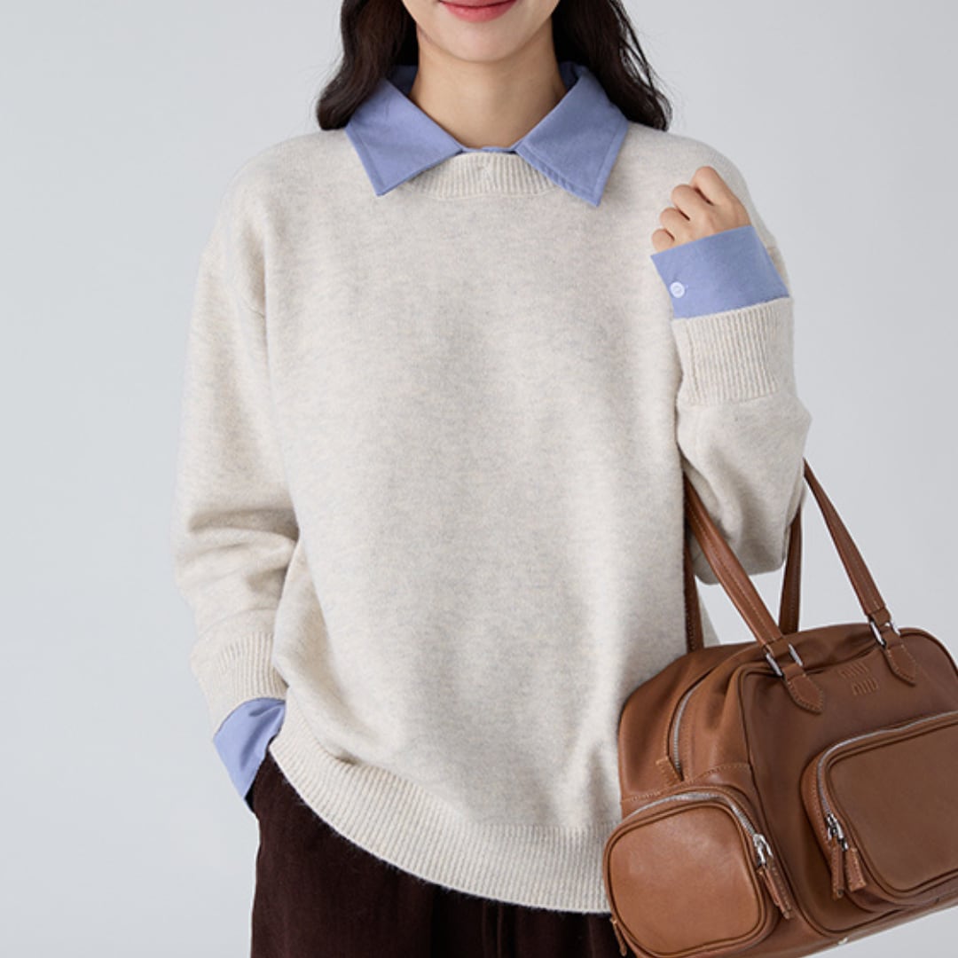 fake layered knit top