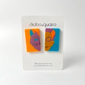 【diabo a quatro ディアボ ア クアトロ】ピアス　スクエア　CAT & WOMAN