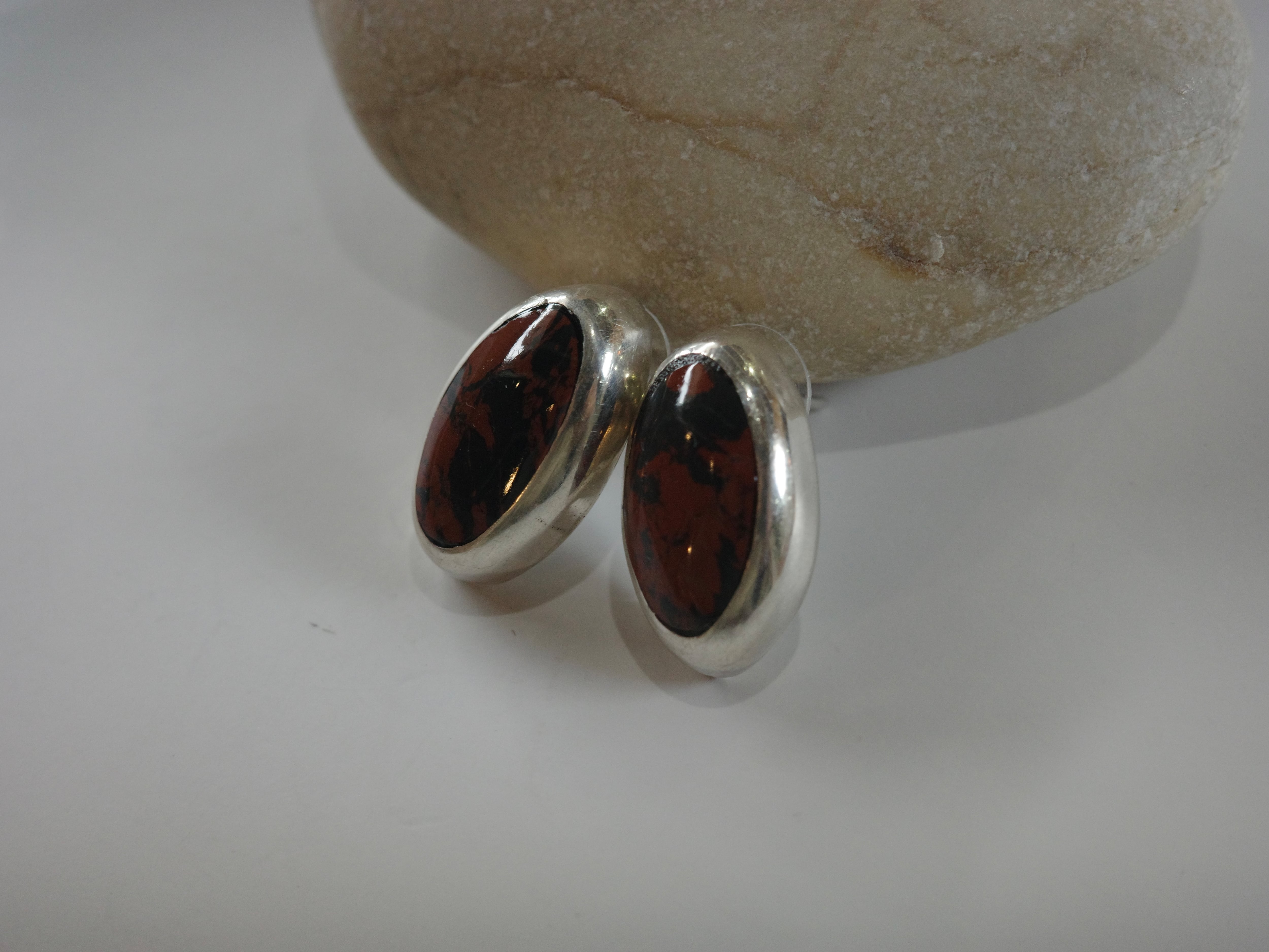 <vintage silver925>mexican mahogany stud pierce