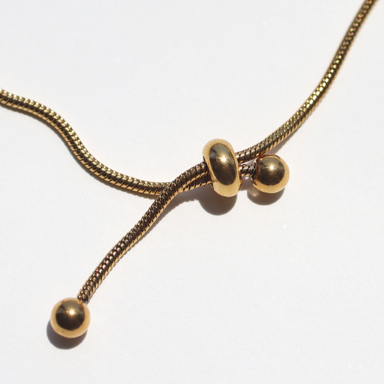 【ネコポス便】ブレスレット ボールモチーフスライドチェーンブレスレット 金属アレルギー サージカルステンレス 2098