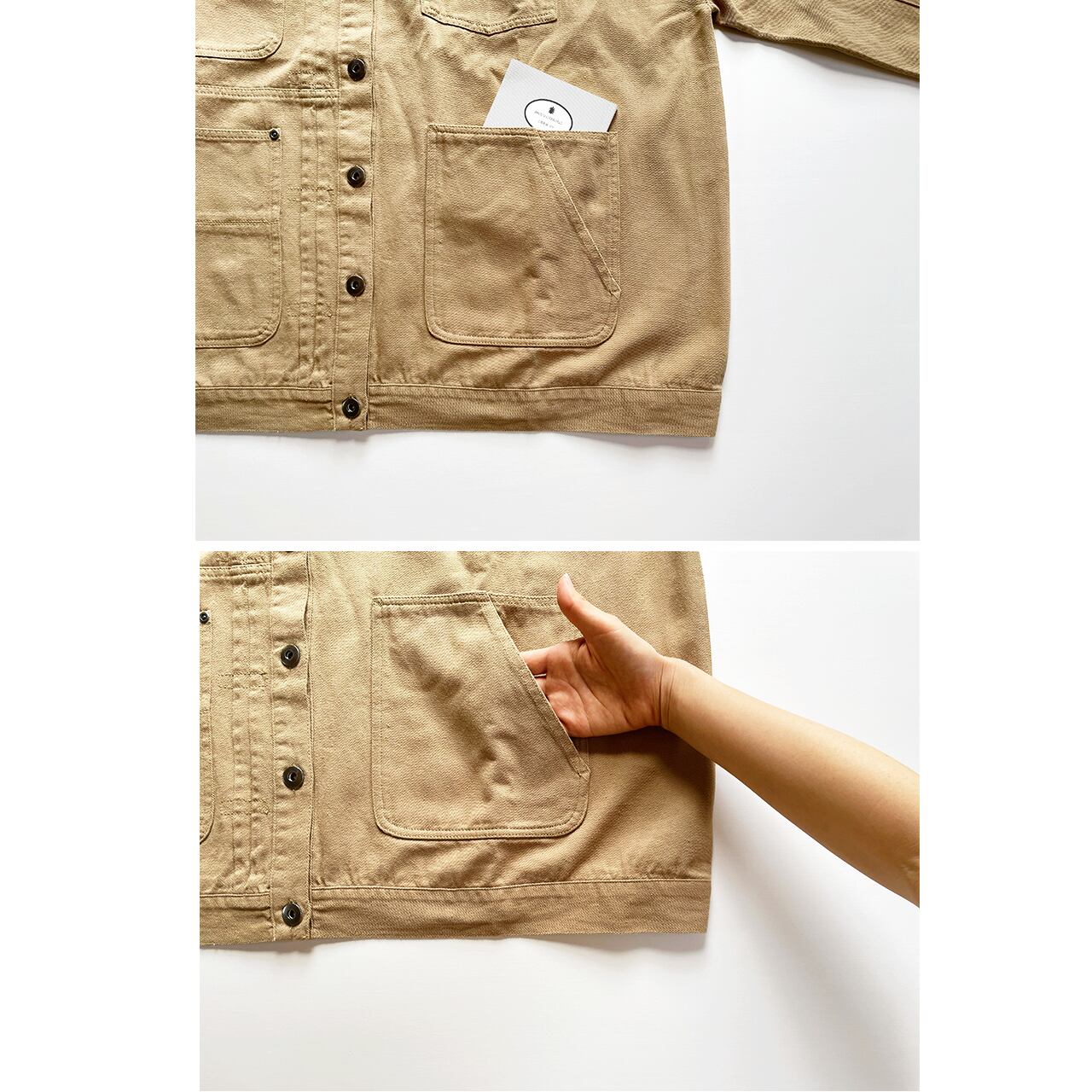 Cotton asymmetry design jacket (beige)