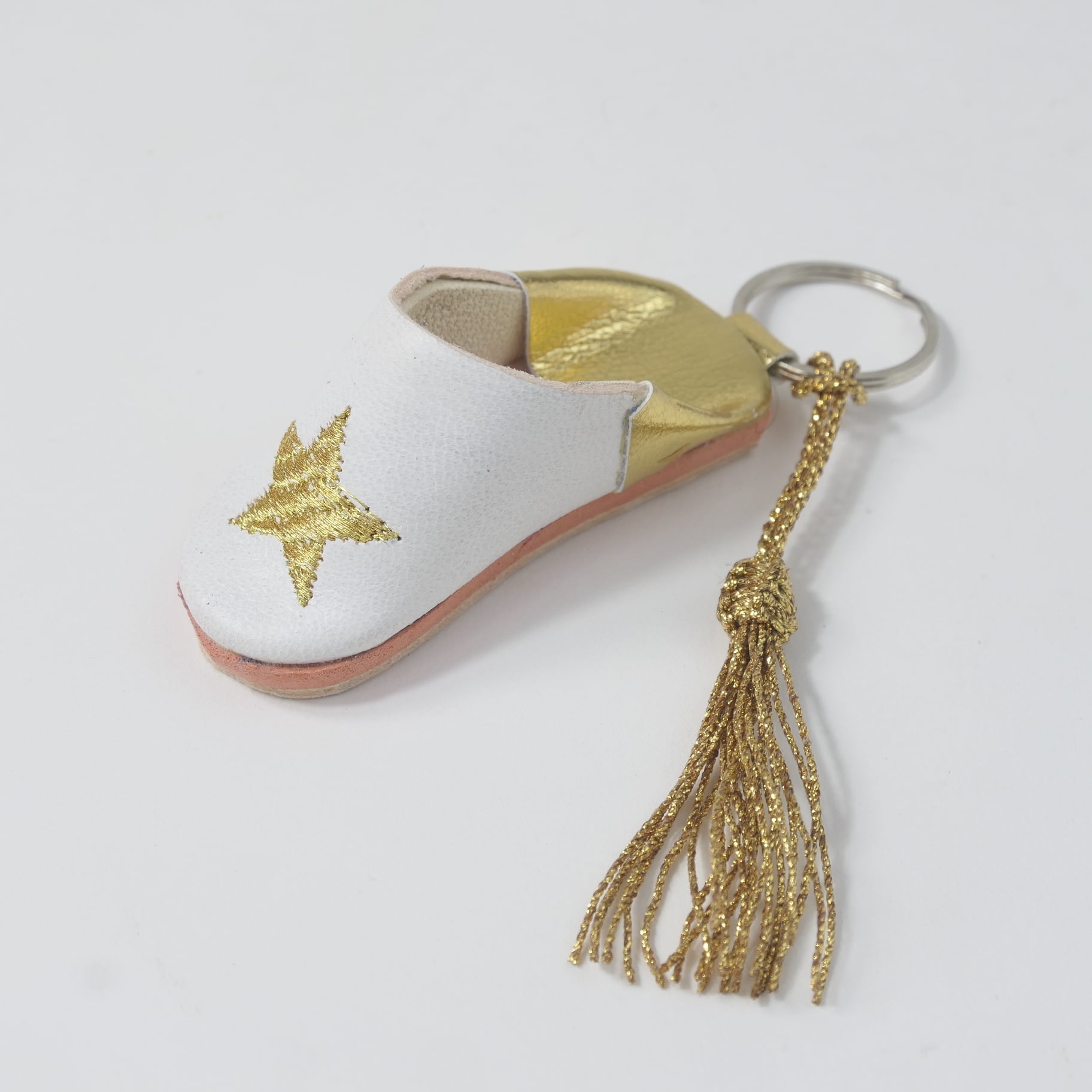 ゴールド（スター）ミニ バブーシュ キーホルダー サブラ タッセル