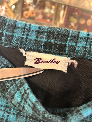 50's blue×black check skirt