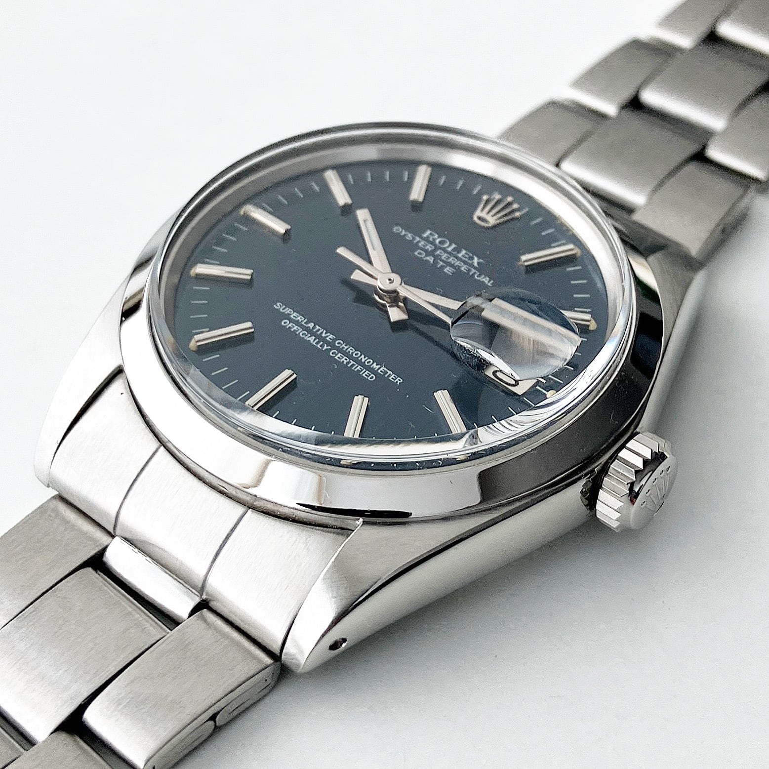 Rolex Oyster Perpetual Date 1500 (29*****) Brushed Blue Sigma