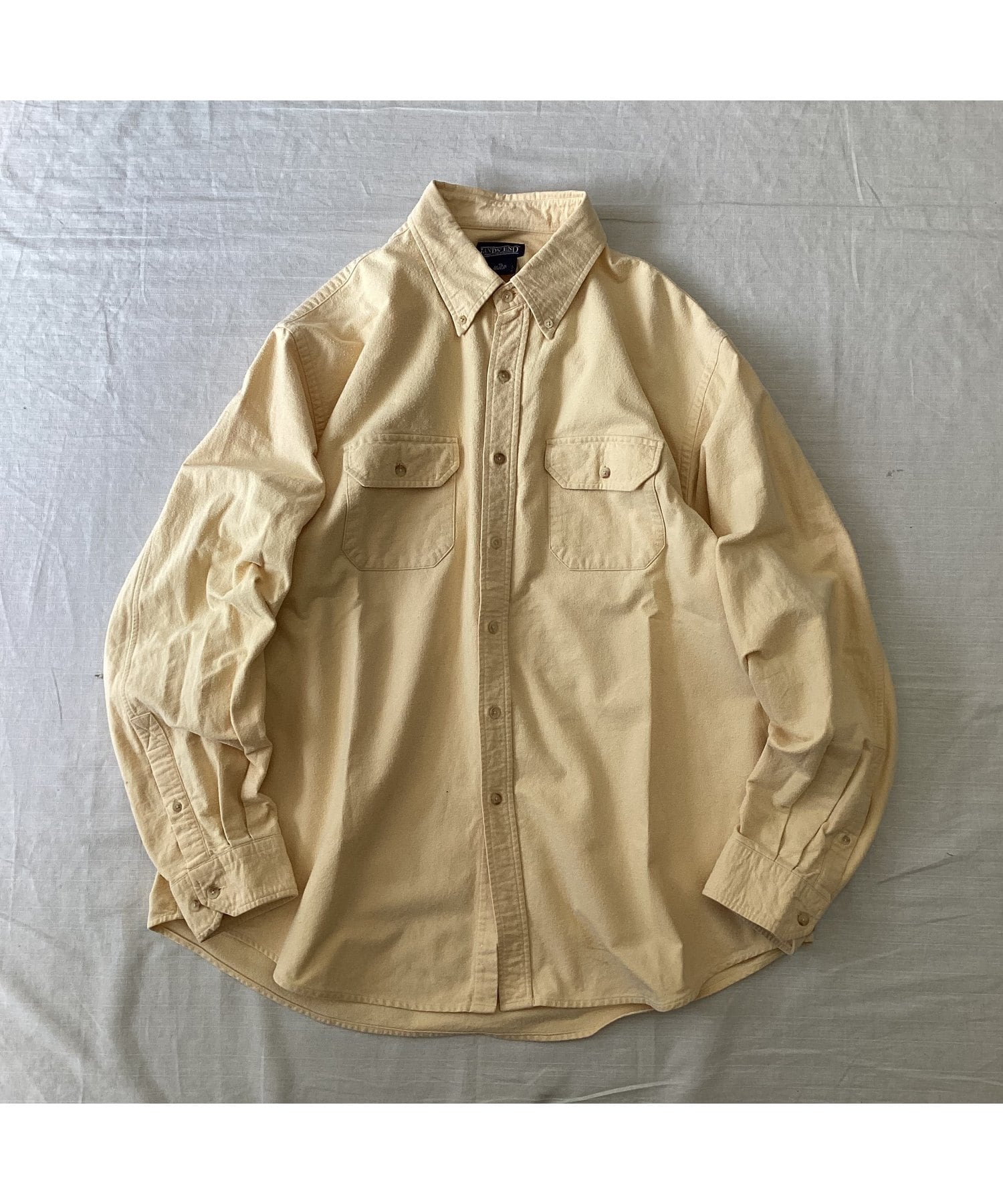 90's LANDS'END/ランズエンド シャモアクロスシャツ コットンシャツ
