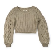 snidel スナイデル ショート丈 ニット セーター F フリーサイズ /アイボリーベージュ系/レディース/ケーブル編み